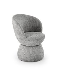 Relaxační otočné křeslo FRANNY — kov, látka, šedá