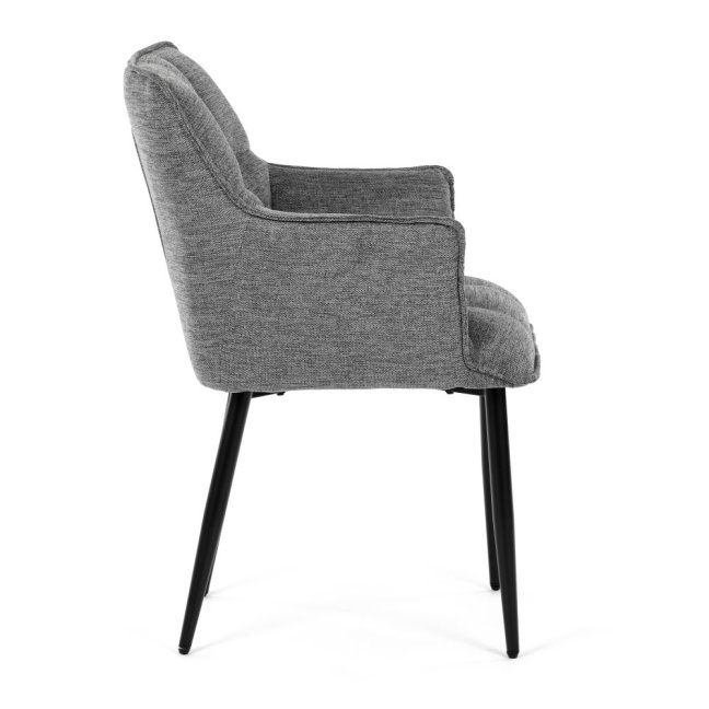 Jídelní křeslo KONIG — látka, šedá