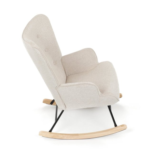 Houpací křeslo FABIAN — látka, krémová