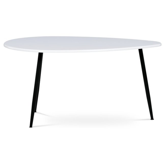 Konferenční stůl MONET II — kov, MDF, černá / bílá