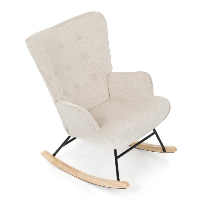 Houpací křeslo FABIAN — látka, krémová