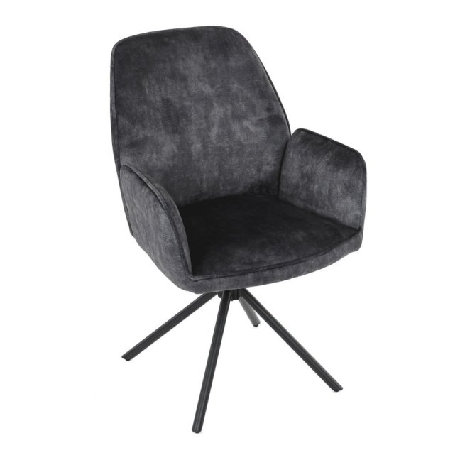 Jídelní křeslo ASTRID — kov, samet, černá