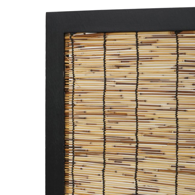 3dílný paravan KEIKO — dřevo, ratan, černá / přírodní