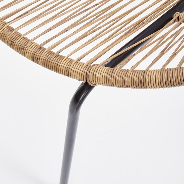 Zahradní křeslo BARI — kov, umělý ratan, přírodní