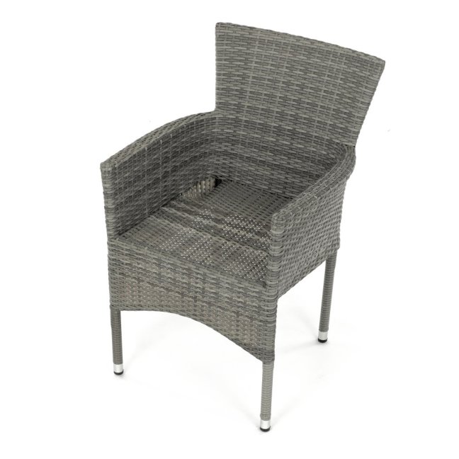 Zahradní křeslo BRIGITA — kov, umělý ratan, šedá