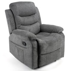 Relaxační polohovací TV křeslo GLEN II — látka, šedá