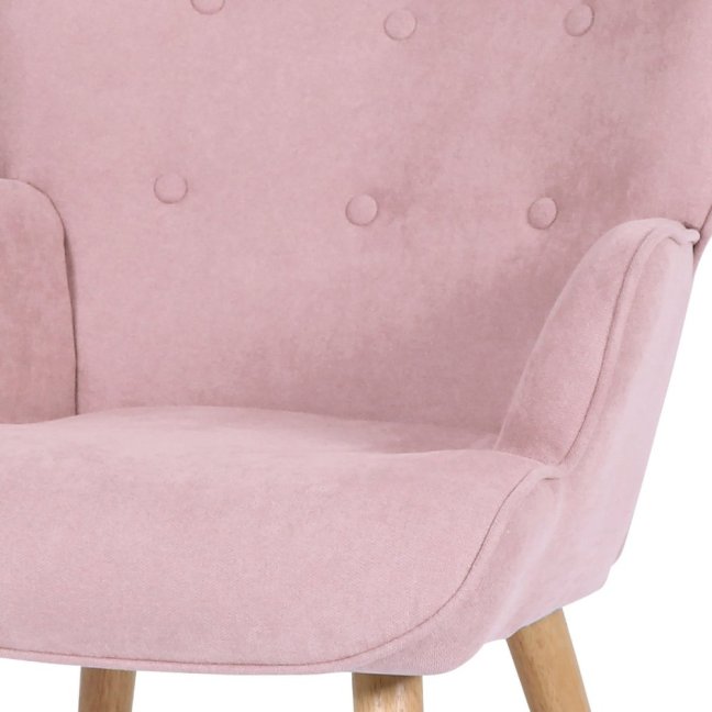 Relaxační křeslo ušák BETTY — masiv, látka, růžová