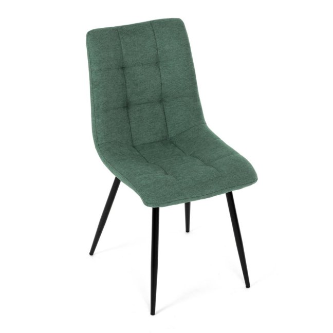 Jídelní židle DAEMON — kov, látka, černá / zelená