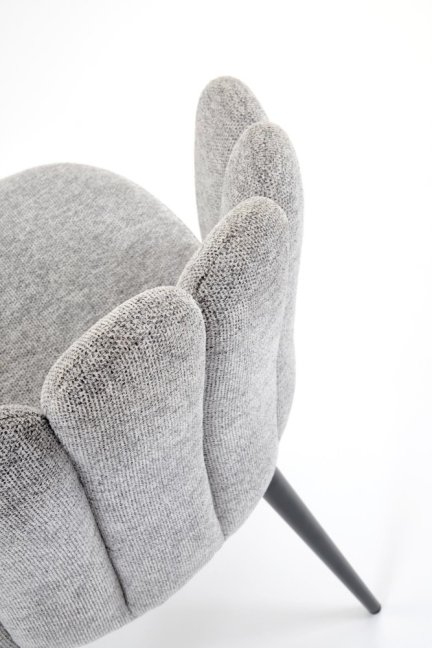 Jídelní židle FINA — kov, látka, šedá