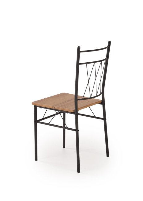 Jídelní set FAUST 4+1 — kov, MDF, černá / dekor dub