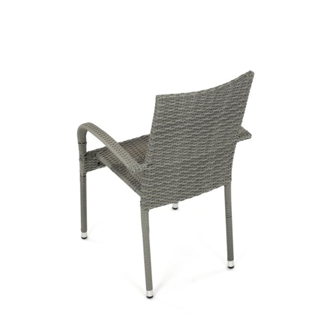Zahradní křeslo SELEN — kov, umělý ratan, šedá