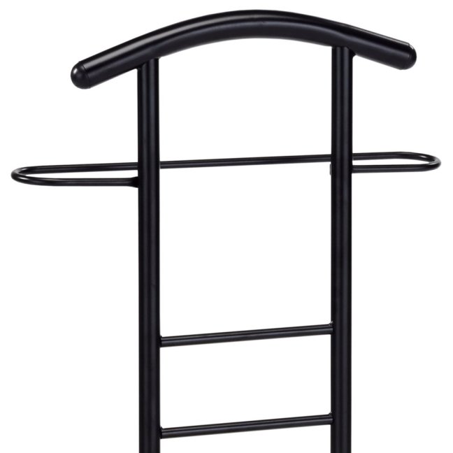 Němý sluha SPIKE — kov, MDF, černá / dub sonoma