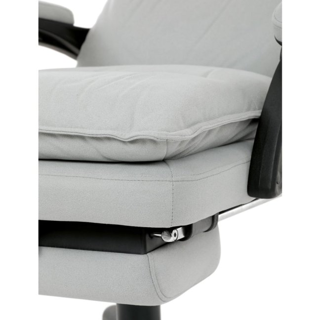 Kancelářské křeslo TITUS s podnožkou — látka, světle šedá