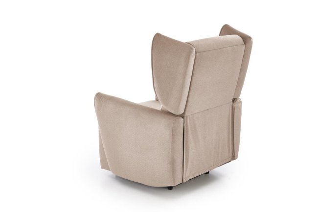 TV křeslo ušák GELATO s elektrickým polohováním — látka, béžová