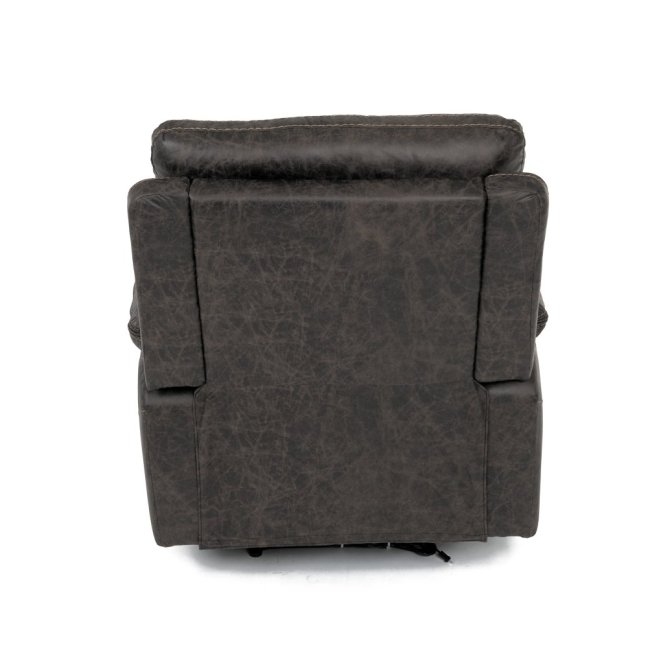 Relaxační křeslo BENNY s elektrickým polohováním — látka, tmavě hnědá