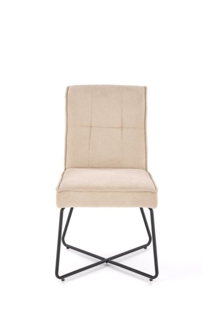 Jídelní židle NALA — kov, látka, béžová