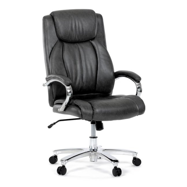 Kancelářské křeslo RYZAR — ekokůže, šedá