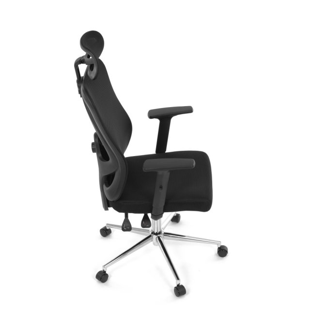 Kancelářská ergonomická židle LUMOS — síťovina, černá