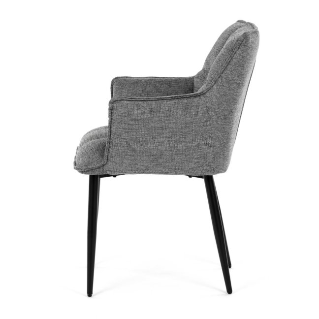 Jídelní křeslo KONIG — látka, šedá