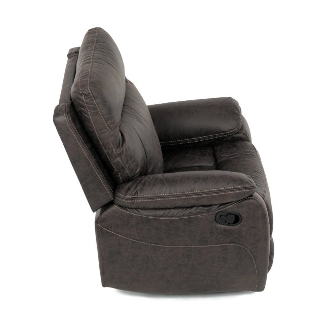 Relaxační polohovací TV křeslo NORBERT — látka, tmavě hnědá, nosnost 150 kg