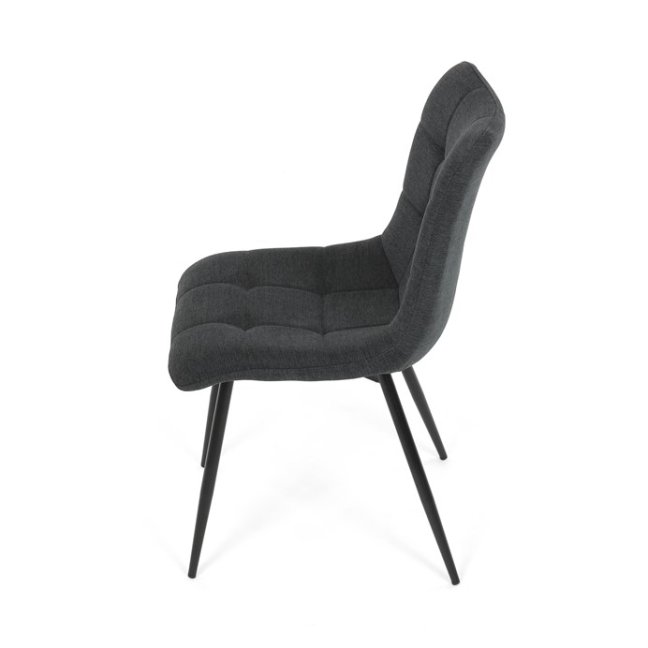 Jídelní židle DAEMON — kov, látka, černá / tmavě šedá