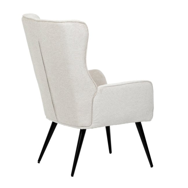 Relaxační křeslo ušák LOYD — látka, černá / béžová