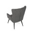 Relaxační křeslo ušák LOYD — látka, černá / šedá