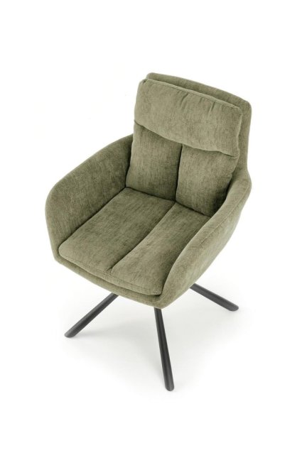 Jídelní otočné křeslo KORNY — kov, látka, více barev - Barevné varianty jídelní křesla KORNY: Olivová