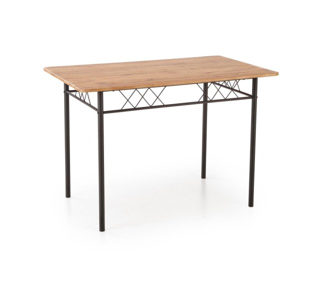 Jídelní set FAUST 4+1 — kov, MDF, černá / dekor dub