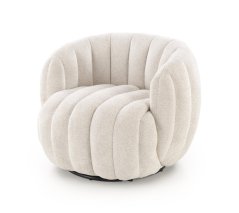 Otočné designové křeslo FRASER — látka, béžová