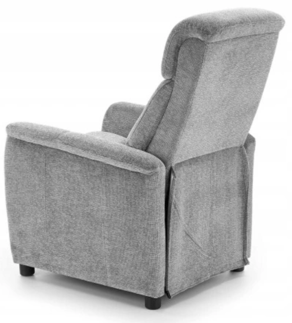 Relaxační polohovací TV křeslo JORDAN — látka, šedá