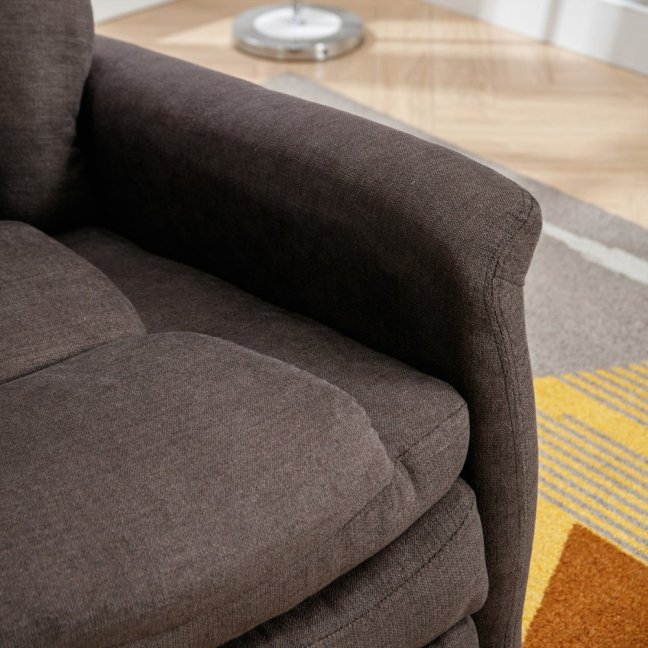 TV křeslo HUGO s elektrickým polohováním — látka, hnědá