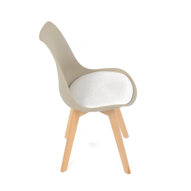 Jídelní židle ALETE — plast, samet, hnědá / bílá