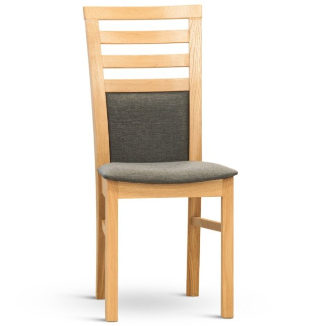 Jídelní čalouněná židle BART — masiv dub, látka, více barev - Barva potahu židle BART: Boss Marrone 5