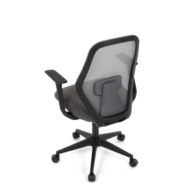 Kancelářská otočná židle DEVIN — látka, černá / šedá