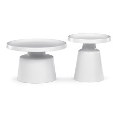 Set 2 konferenčních stolků NOEL IV — kov, bílá