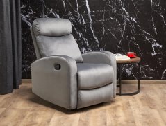 Relaxační polohovací TV křeslo WONDER — látka, šedá