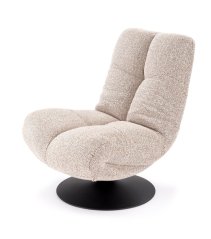 Relaxační otočné křeslo MANGO — kov, látka, béžová