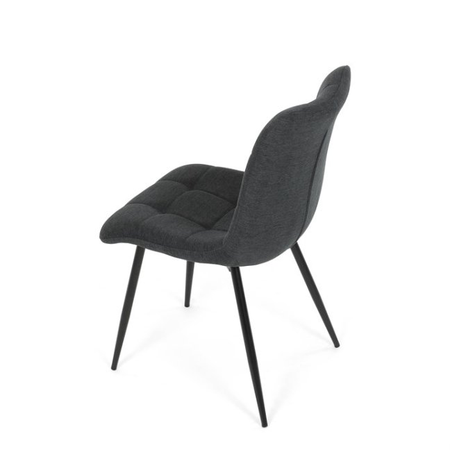 Jídelní židle DAEMON — kov, látka, černá / tmavě šedá