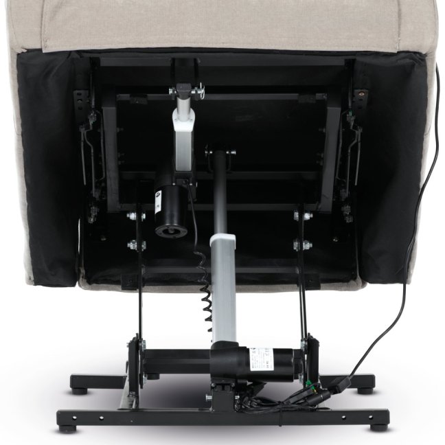 TV křeslo SARGON s elektrickým polohováním — 2 motory, látka, béžová