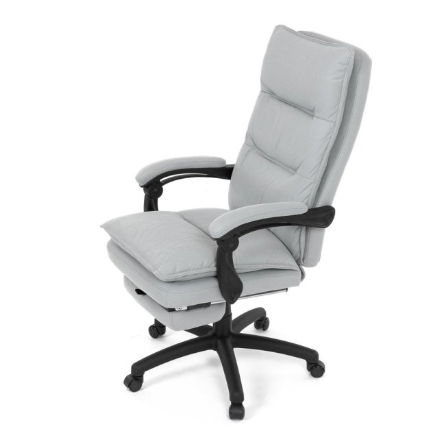 Kancelářské křeslo TITUS s podnožkou — látka, světle šedá