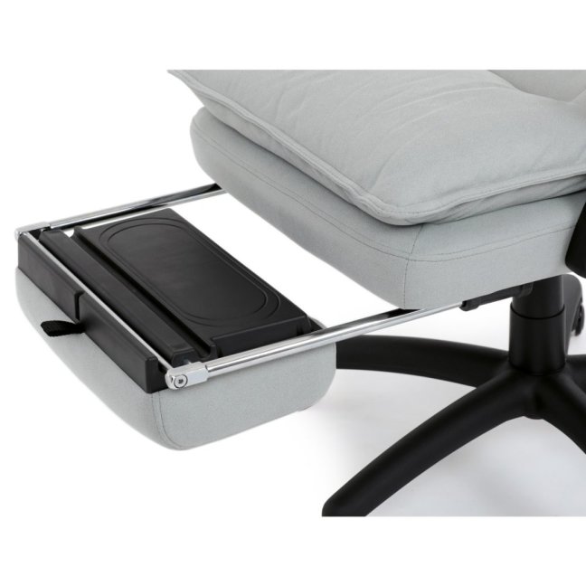 Kancelářské křeslo TITUS s podnožkou — látka, světle šedá