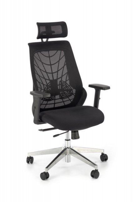 Kancelářská ergonomická židle GERONIMO — síť / látka, černá