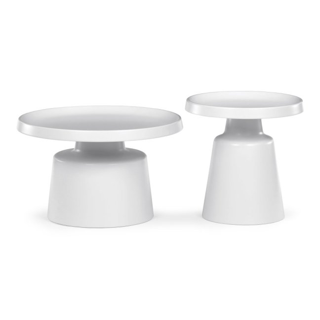 Set 2 konferenčních stolků NOEL IV — kov, bílá