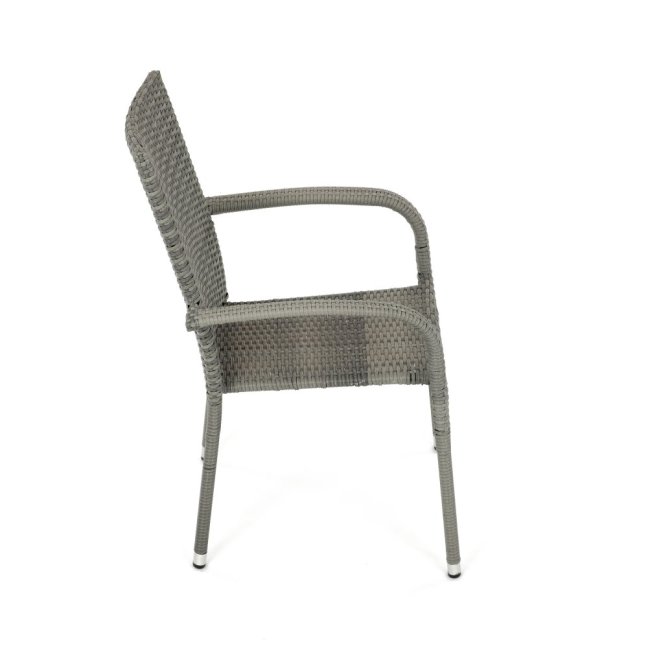 Zahradní křeslo SELEN — kov, umělý ratan, šedá