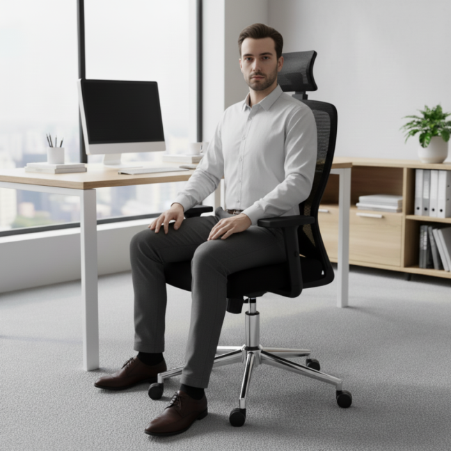 Kancelářská ergonomická židle Neoseat ZENA — černá, nosnost 150 kg