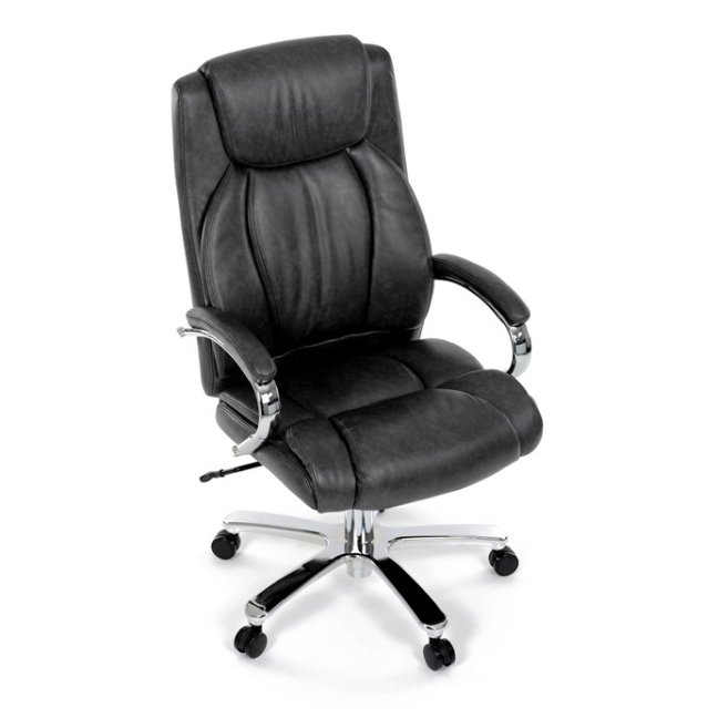 Kancelářské křeslo RYZAR — ekokůže, šedá