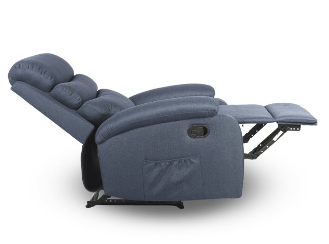 Relaxační polohovací TV křeslo VELORA — látka, tmavě šedá, nosnost 130 kg