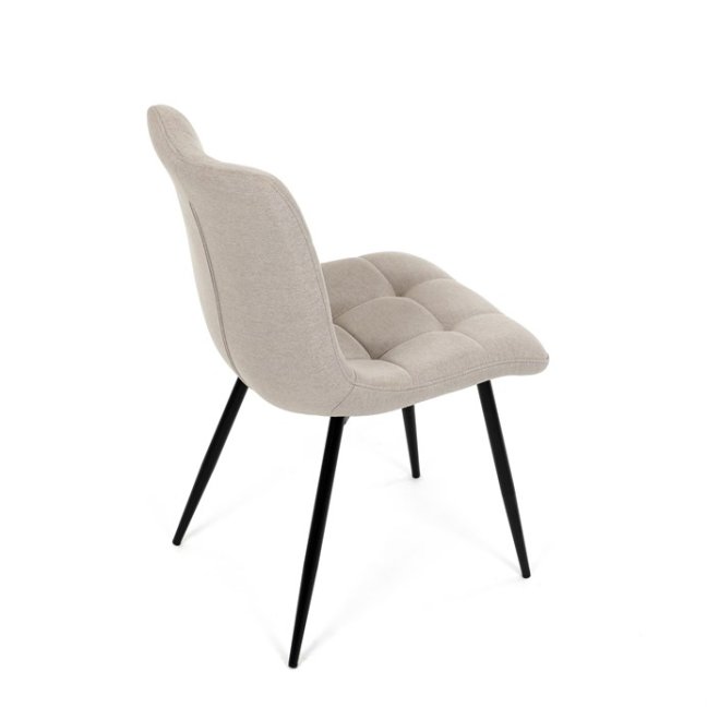 Jídelní židle DAEMON — kov, látka, černá / cappuccino