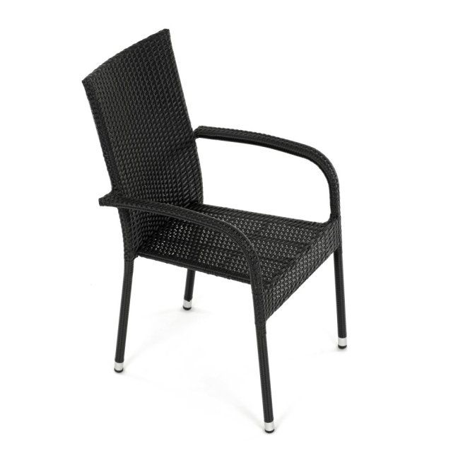 Zahradní křeslo SELEN — kov, umělý ratan, černá